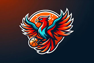 design an awesome phoenix bird mascot sport logo with express delivery