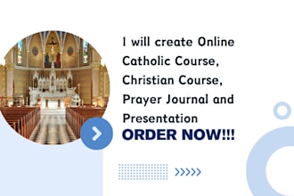 create online catholic course, christian course, prayer journal and presentation