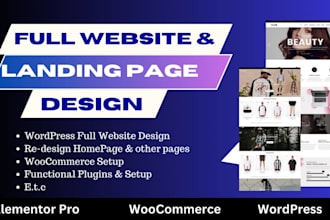 l build wordpress landing page design, squeeze page, sales page, or home page