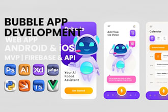 bubble mobile app development ai saas web3 app web app, gdpr app white label app