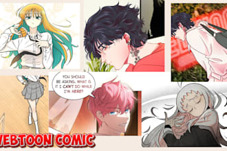 draw anime comic book comic artist comic book illustration webtoon comic page
