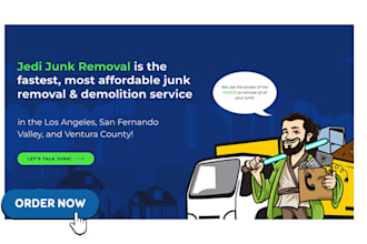 do junk removal website, cleaning website, handyman website, junk website design