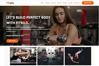 design health and fitness website gym yoga nutrition health supplement website