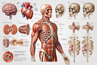 draw exercise, medical and anatomy illustrations