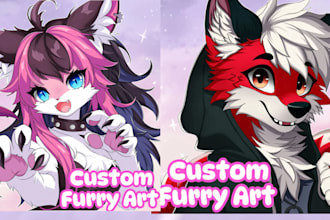 create a custom furry reference sheet for your fursona character