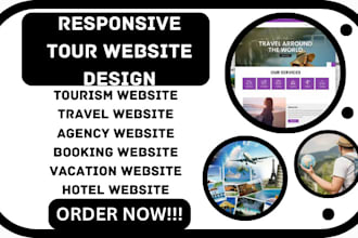 design tour website tourism travel agency booking vacation hotel tour website