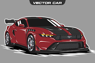 create simple cartoon vector car illustration for tshirt