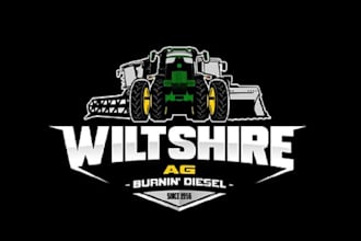 design modern farm machinery repairs logo