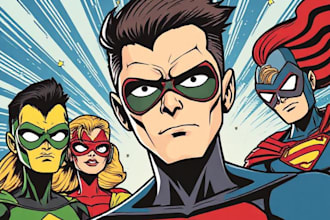 make professional comic superhero pop art portraits