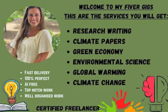 research and write about carbon credits, climate change and global warming