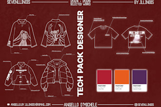 creare paquetes técnicos de moda y diseños de ropa urbana
