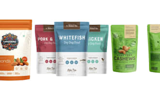 do a modern product label design pouch design food packaging product packaging