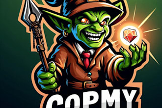 design outstanding  goblin mascot logo with express deliver