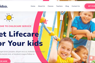 build kindergarten, daycare, childcare website, preschool website