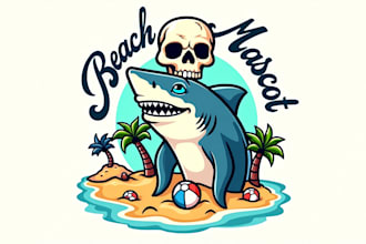 make amazing skull above the shark logo with unlimited revisions