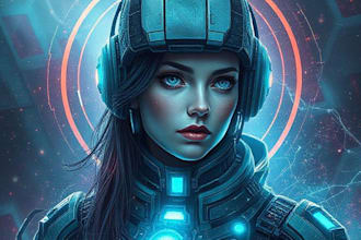 design stunning sci fi portrait art
