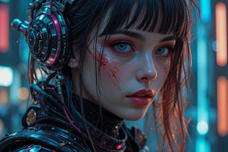 design stunning sci fi, cyberpunk, portrait art