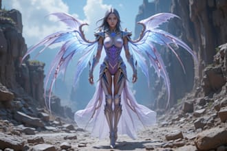 create fantasy, sci fi, character with hyperrealistic style
