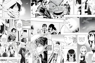 draw custom manga art page and character designs in japanese style