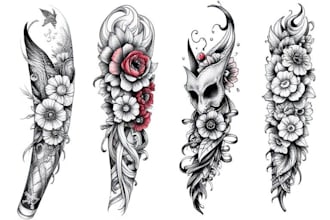 create custom tattoo design, tattoo sleeve