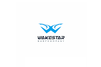 create graphic font wake star surf company logo