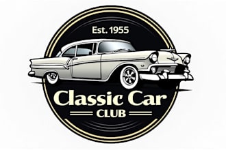 design a classic car club vintage logo 2 day