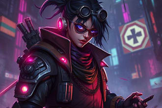 design fantasy and cyberpunk character