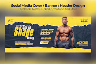 design twitter header, business cover, and all social media