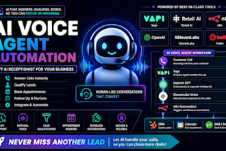 ai voice agent recoptionist for real estate,dentist ,plumber hvac