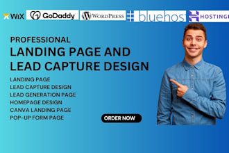 design landing page, lead generation page, homepage design website on ionos, wix