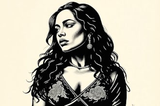 create a portrait print linocut