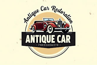 design a vintage antique car restoration logo with unlimited revision