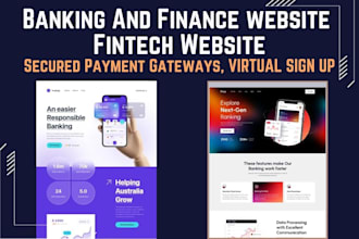 build dynamic banking and finance fintech website ewallet banking website