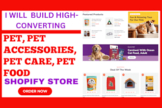build high converting shopify pet store pet accessories pet care store