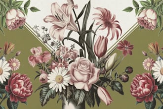draw vector botanical illustrations of plants and flowers