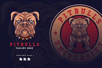 create unique bulldog pitbull logo