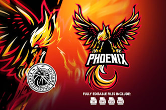 make esport mascot phoenix logo