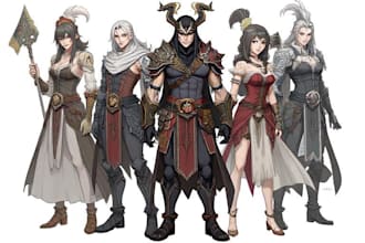 draw 2d sprite, fantasy game art, dnd, and character design