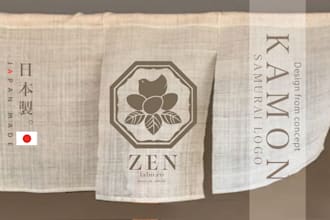 design a traditional japanese kamon family crest logo
