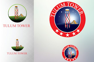 design abstract tower logo with satisfaction guarantee