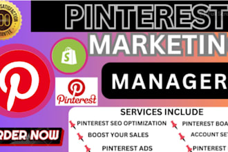do ads for shopify store, pinterest marketing manager