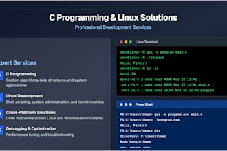 do c programming task and linux operating system projects