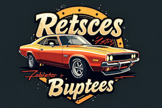 do classic muscle car logo design with creative concept