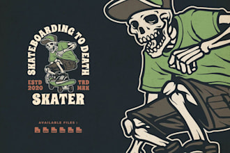 design custom skeleton skate logo
