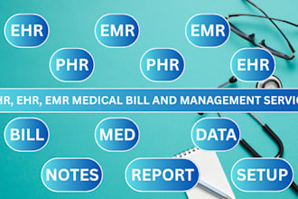 create emr, ehr, phr, update office visit notes and medical billing