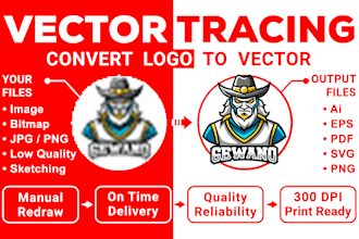 vectorize redraw your logo or image to high resolution ai eps svg PDF
