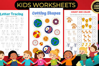 design preschool kindergarten kids worksheets activity book tracing workbook kdp