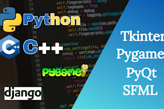 code python and cpp projects, games, gui apps, and scripts