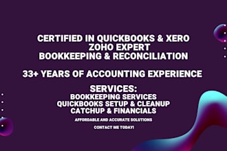 setup catchup cleanup bank reconciliation quickbooks xero zoho bookkeeping