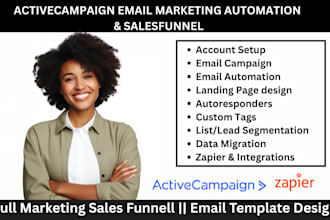 setup active campaign automation activecampaign lading page, and email template